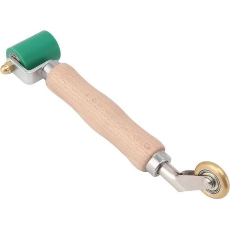 40-mm-doppelzweck-silikonfugenrolle, Messingrad Und Holzgriff Zum Tapezieren Und Verschweißen Von Pvc/tpo-platten, Grün