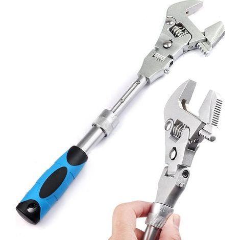 Clé À Cliquet, Télescopique 5 En 1 Avec Tête Vibrante, Clé Dynamométrique À Cliquet, Clé Dynamométrique Pliable À 180 Degrés, Clé Dynamométrique De 10 Pouces Pour Travaux De Plomberie,