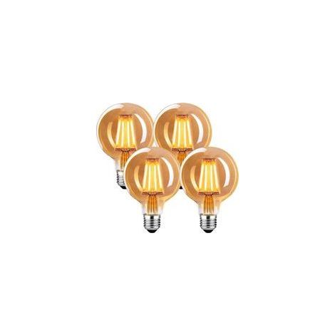Ampoule Led E27 Vintage Dimmable 4w G80, Blanc Chaud Idéal Pour Suspension, Lampe De Table, Applique 4 Paquets