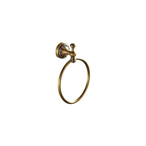 Anneau Porte Serviette Rond Dans Le Design Rétro Support De Serviette Mural Avec Fixation Invisible En Laiton De Qualité Avec La Base Sculpté Accessoire Pour Salle De Bain Toilette Cuisine