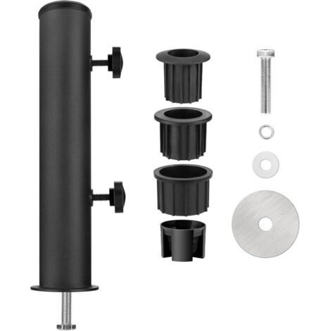 Support De Parasol Universel En Granit Pour Extérieur, Support Robuste Pour Mât De Drapeau En Marbre, Support De Parasol De Table, Support De Parasol À Monter Soi-même – Noir