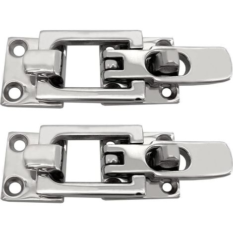 2 Pcs Marine Grade Boat Door Hatch Anti Rattle Latches 316 Stainless Steel Lockable Hold Down Clamp Latches