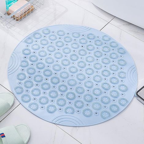 (blau, 30 X 30 Cm) Runde Pvc-massagebadematte, Rutschfeste Duschmatte, Badematte, Maschinenwaschbare Duschmatte