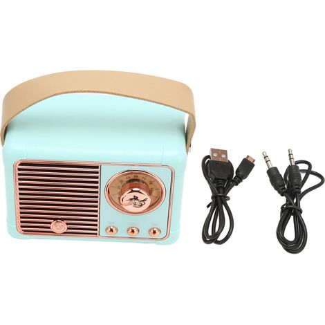 Vintage Stereo Hifi Bluetooth-lautsprecher, Schnelle Übertragung, Geringer Stromverbrauch, Tragbar Für Drinnen Und Draußen, Blau