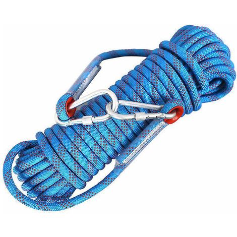(blau) 8 Mm X 10 M Kletterseil Mit 2 Karabinern, Kletterseil, Rettungsseil, Kletterkralle, Campingmagnet