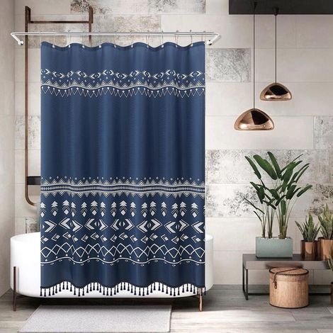 Duschvorhang 180 X 180 Cm, Böhmisch-blau, Bedrucktes Polyester, Wasserdicht