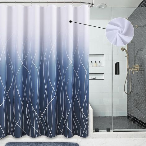 Duschvorhang 180 X 180 Cm, Wasserdichter Duschvorhang Aus Bedrucktem Polyester