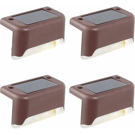 Eine Packung Mit 4 Solar-terrassenleuchten (kaltweißes Licht), Wasserdichte Led-deckenleuchten, Solar-außenterrassenleuchten Usw.