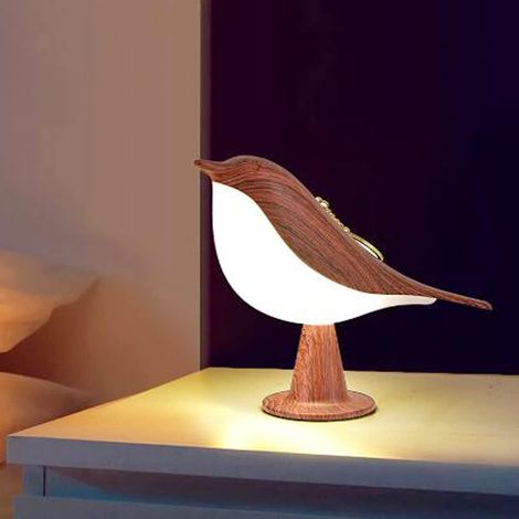 Wiederaufladbare, Kabellose Vogellampe Für Den Nachttisch, Mit Berührungs- Und Temperatursensor, 3 Farben Für Das Kinderzimmer.