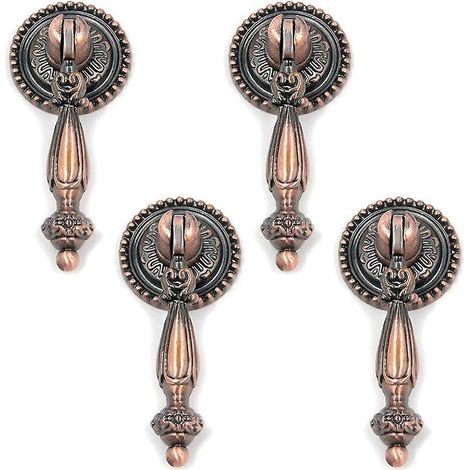 Set Mit 4 Retro-möbelknöpfen In Rotbronze, Vintage-schrank- Und Schubladengriffe Mit Schrauben, 28 Mm Durchmesser