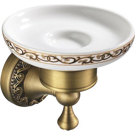 Seifenschale In Bronzeoptik Mit Wandbefestigung, Hochwertiger Duschseifenhalter Aus Messing Im Antik-stil Mit Innenausstattung