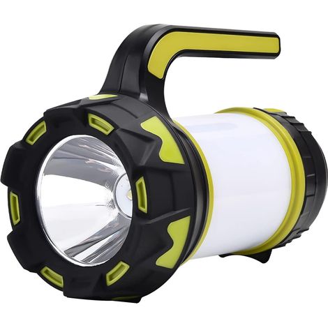 Wiederaufladbare, Tragbare Led-lampe (gelb), 3000 Mah, Campinglampe, Tragbarer Led-scheinwerfer, Extrem Leistungsstark, 6 Lichtmodi