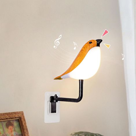 Vogel-schreibtischlampe, Usb-aufladbar, Mit Soundeffekt, 3 Farbtemperaturen, Stufenlos Dimmbar, Nachtlicht Fürs Schlafzimmer, Inklusive Fernbedienung