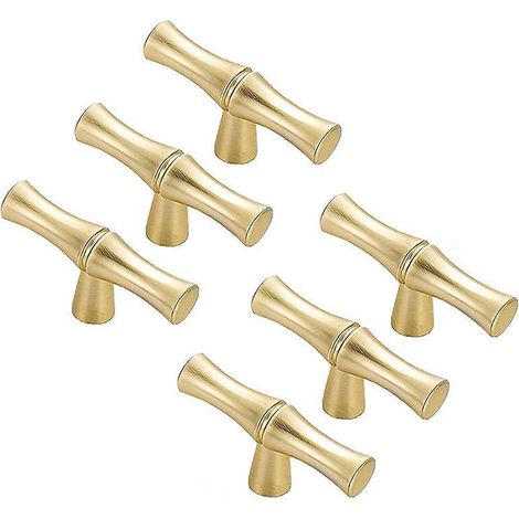 Stück Goldene Griffe – Einloch-möbelgriffe In Bambusform Aus Zinklegierung Mit Schrauben