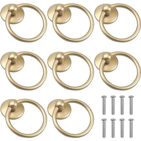 Stück Vintage-türgriffe In Gebürstetem Gold, Möbelringgriffe Für Schränke, Schubladen Und Kommoden