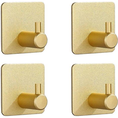 Stück Selbstklebende Haken Aus Edelstahl 304, Goldfarben, Moderner Handtuchhaken Für Badezimmer