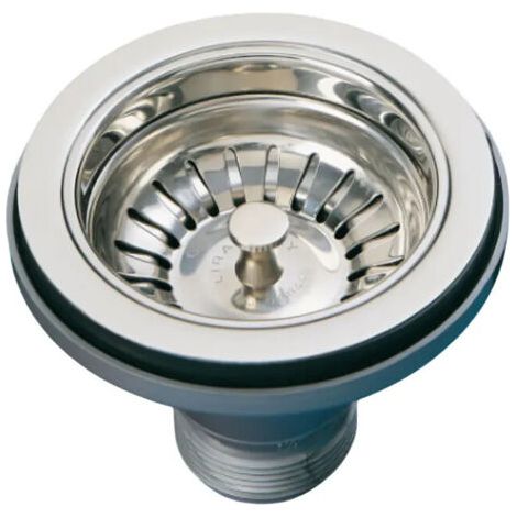90-mm-waschbeckenablauf – Manueller Edelstahlkorb – 1 1/2"-anschluss – Maximale Spülbeckenstärke 32 Mm – Kompatibel Mit Edelstahlspülen – Lira