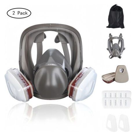 16-in-1 Antibeschlag-gasmaske, Vollgesichts-atemschutzmaske, Industrie-farbspritzmaske, Sicherheitsarbeitsfilter, Formaldehydschutz (2er-pack)