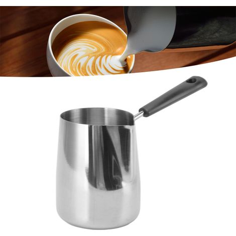 Milchkännchen Aus Edelstahl 304 Mit Langem Griff Zum Aufschäumen Von Milch, Ideal Für Zuhause Oder Cafés, 600 Ml Fassungsvermögen.