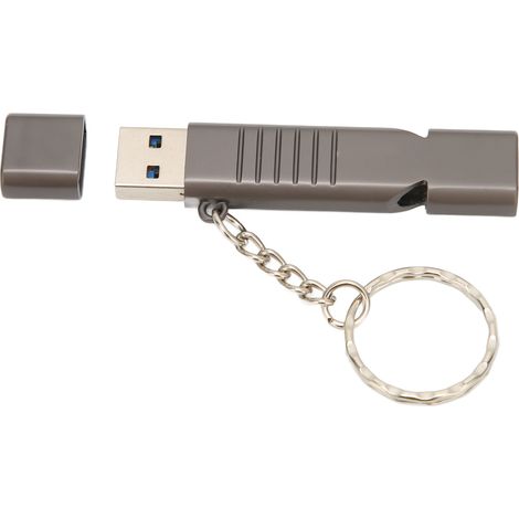 Wasserdichter Sos-usb-stick Mit Pfeife Für Den Außenbereich, 120 Db Lautstärke, Multifunktionaler Usb-stick Aus Zinklegierung Mit Schlüsselanhänger Für Computer, 8 Gb