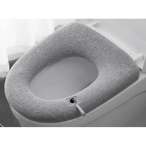 (grau) Warmer, Mehrfarbiger Wc-sitzbezug, Schutzbezug, Dick Und Weich, Waschbar Und Kompatibel