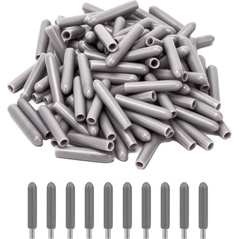 Packung Mit 100 Schutzkappen Für Geschirrkörbe, Geschirrspülergitterabdeckungen, Extra Widerstandsfähiger Rostschutz (grau).