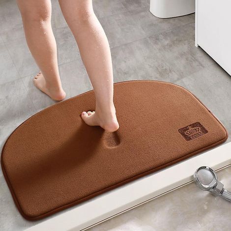 40 X 60 Cm, Kaffeefarbene, Rutschfeste Halbkreis-badematte, Badematte, Rutschfeste Duschmatte Für Schlafzimmer Und Badezimmer
