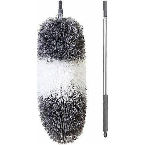 Teleskopierbarer Mikrofaser-staubwedel, Extra Lang, Ausziehbar Bis Zu 250 Cm, Kratzfeste Hülle, Edelstahlgriff, Federkopf
