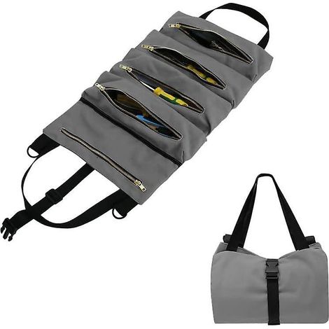 Werkzeughalter Aus Canvas (grau), Multifunktionale Werkzeugtasche Mit 5 Fächern, Verschleißfestes Werkzeugset, Geeignet Für Den Täglichen Gebrauch Zu Hause