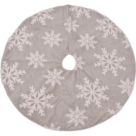 122 Cm Weihnachtsbaumdecke, Jacquard-kaschmir-weihnachtsbaumkissen Mit Schneeflocken, Weihnachtsdekoration