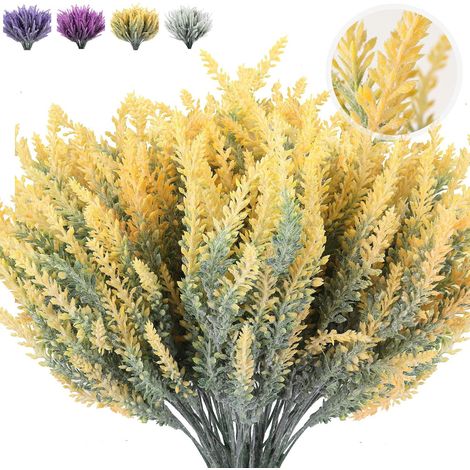 Künstlicher Lavendelstrauß, 8-teilig, Uv-beständige Künstliche Blumen Und Sträucher, Nachgebildete Grüne Zweige, Perfekt Für Diy-hochzeiten, Innendekoration, Gärten Und Terrassen.