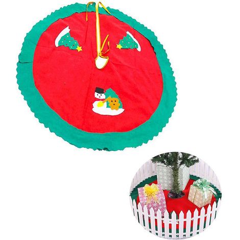Runde Weihnachtsbaum-geschenkmatte (90 Cm Durchmesser), Bodenschutz, Weihnachtsdekoration (schneemann Und Baum)