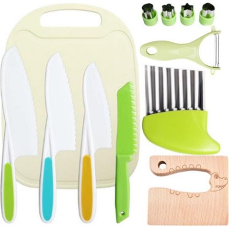 12-teiliges Kinderküchenmesserset – Sichere Messer Für Obst Und Gemüse, Küchenutensilien Geeignet Für Die Kleinsten