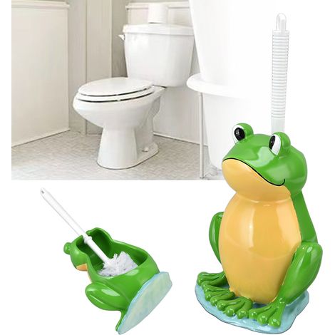 Froschförmige Toilettenbürste – Kreativer Badreiniger Mit Halter Und Behälter