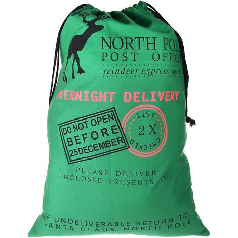 Weihnachtsmann-sack Grün - Weihnachts-rentier-post-geschenktüte Mit Kordelzug