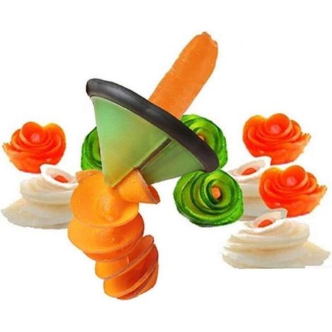 (grün) Obst Und Gemüse: Spiralschneider Für Karotten Und Gurken, Küchenhelfer Zum Schnitzen Und Schneiden, Gemüseroller, -hobel, -raspel