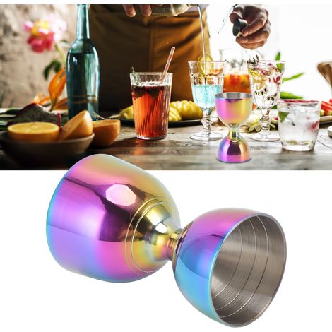 Cocktail-jigger Aus Edelstahl (30/60 Ml), Hochpräzise Dosierung Für Drinks Und Mixologie, Farbenfrohes Design Und Große Öffnung