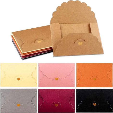 49 Mini-umschläge Aus Kraftpapier, Bunte, Niedliche Retro-umschläge, Mini-umschläge Für Geschenkkarten, Einladungskarten, Hochzeiten
