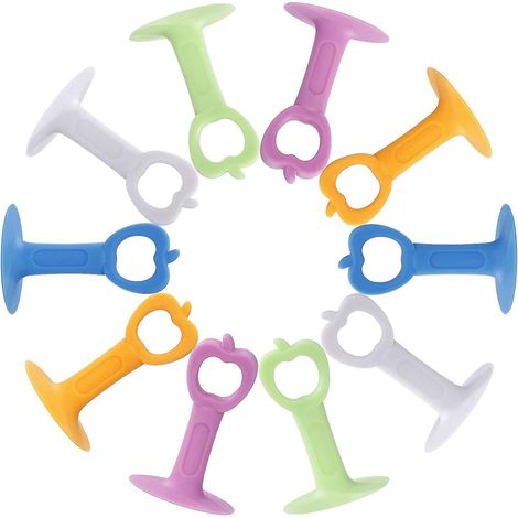 10 Stück Silikon-türstopper, Antikollisions-türgriffschutz, Silikon-stoßdämpfer, Türstopper (mehrfarbig)