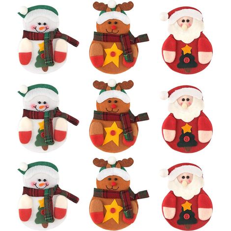 9-teiliges Weihnachtsbesteck-set, Küchenmesser, Gabel, Hübsche Dekoration, Weihnachtsfeier, Dinnerdekoration, 3 Ausführungen