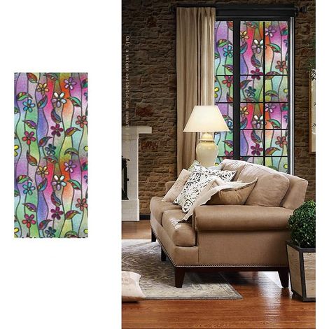 Stück (kleine Blume, 30–40 Cm) Selbstklebende Fensterfolie Für Sichtschutzfenster, Blickdichte, Dekorative Buntglasfolie, Fensterfolie