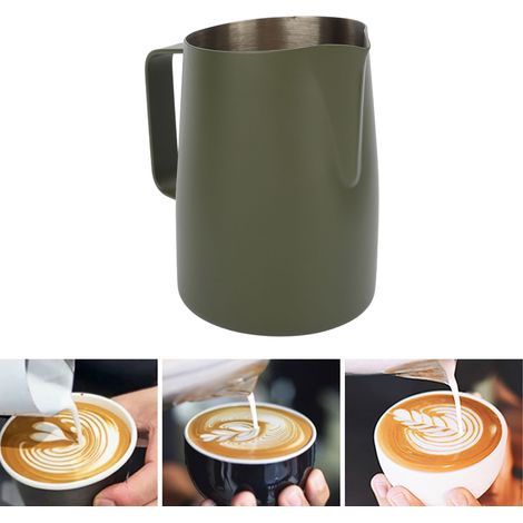 450 Ml Milchkännchen Aus Edelstahl Für Milchaufschäumer, Ideal Für Latte Macchiato, Cappuccino Und Heiße Schokolade, Mit Abgewinkeltem Ausgießer.
