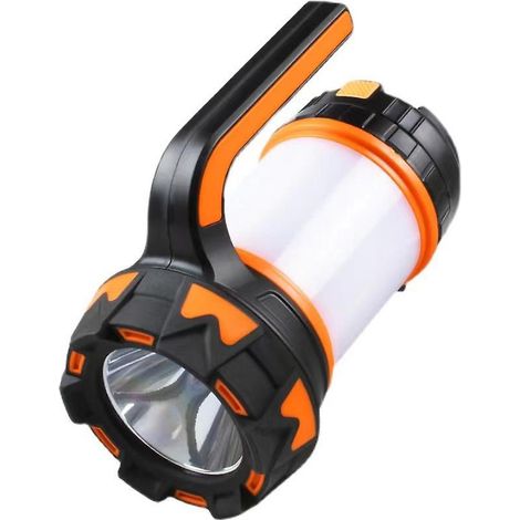 Wiederaufladbare, Tragbare Led-lampe (orange), 3000 Mah, Campinglampe, Tragbarer Led-scheinwerfer, Extrem Leistungsstark, 6 Beleuchtungsmodi