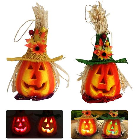 Stück Schaumstoff-kürbislaternen-lichterkette Für Halloween, Funkelnde Laternen, Dekoration Für Spukhäuser, Gartendekoration