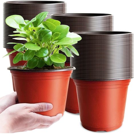 50 Dicke Kunststoff-pflanztöpfe (21 Cm) Mit Abflusslöchern, Anzuchttöpfe Für Pflanzen Und Blumen