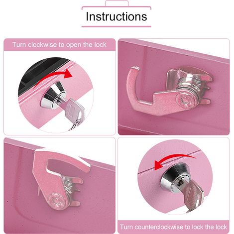 Stück Mini-tresor Aus Stahl Für Geld Und Münzen, Tragbar, Für Die Sicherheit Zu Hause, Rosa