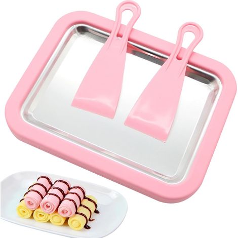 Eismaschine Mit 2 Spateln, Pfanne, Eiswalzen-set, Kleinen Eiswürfelformen Für Kinder, Einfach Zuzubereitende Hausgemachte Gefrorene Desserts, Frozen Yogurt