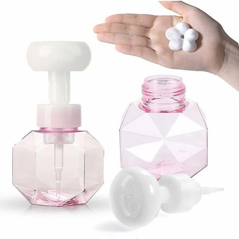 Stück Schaumseifenspenderflasche Mit Blumenmuster, 300 Ml (rosa), Leere Schaumseifenpumpe