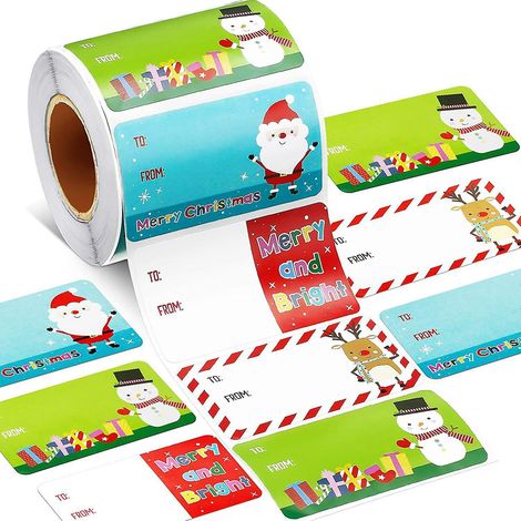 1000 Selbstklebende Weihnachtsgeschenkanhänger, Namensschilder Aus Kraftpapier, Weihnachtsaufkleber Aus Naturkraftpapier