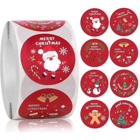 Weihnachtsaufkleberrolle 3,8 Cm, Geschenkbox-siegeletikett, Frohe Weihnachten, Weihnachtsgeschenkdekoration